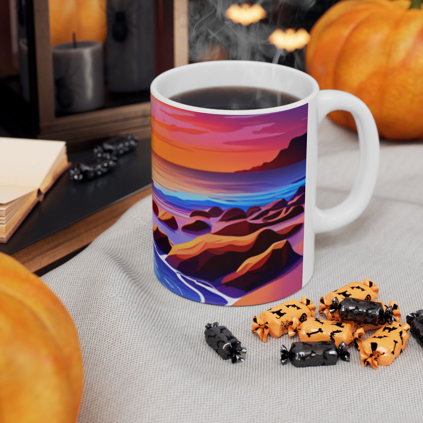 Happy sunset Ceramic Mug, (11oz, 15oz)