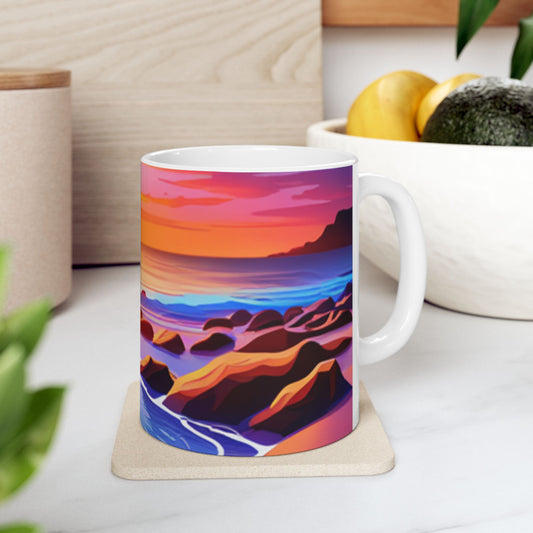 Happy sunset Ceramic Mug, (11oz, 15oz)